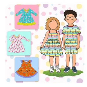 Wholesale Kids Dress for Girls Custom Little Girl Dresses Soft Bamboo Fabric Clothing for Daily Wear School or Party Use