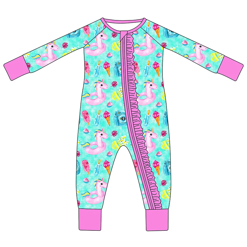 Organic Bamboo Baby Zippy Rompers Onesie Bodysuit Jumpsuit Pajamas for Newborn Infant Soft Breathable Manufacturer - Image 2