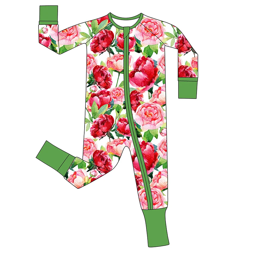 Newborn Baby Romper Custom Print Soft Bamboo Fabric Infant Outfit Romper Set Baby Western Style Rompers Wholesale Clothing - Image 3
