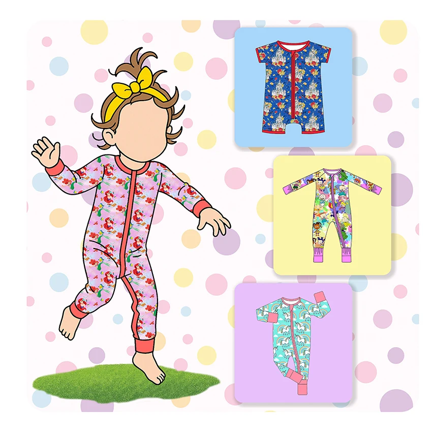 Custom Bamboo Baby Romper Pajama Set Soft and Breathable Clothing for Newborns and Infants Wholesale Romper Baby Outfit