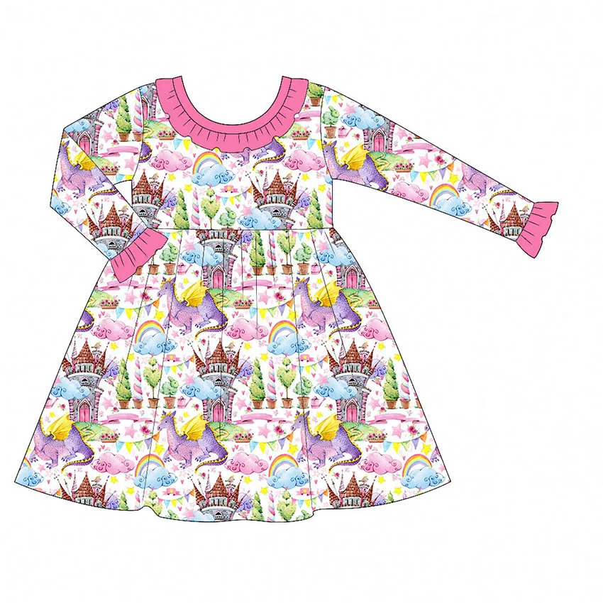Cartoon Printed Floral Dress for Girls Adorable Baby and Kid Party Outfits Soft Fabric Dresses for Summer OEM Custom Available - Image 3