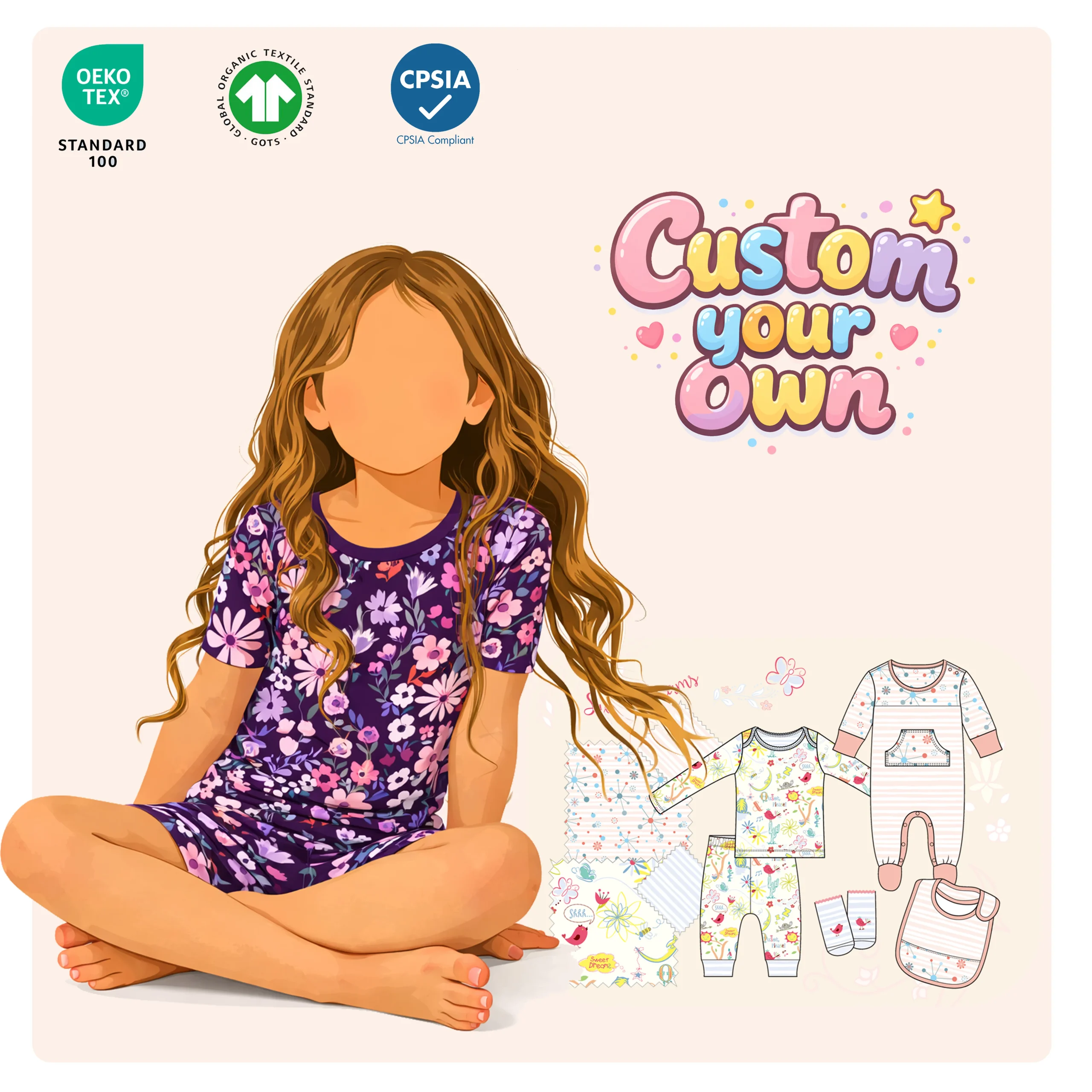 Cozy bamboo pajamas for the whole family, perfect for eco-conscious retailers seeking sustainable wholesale sleepwear options.