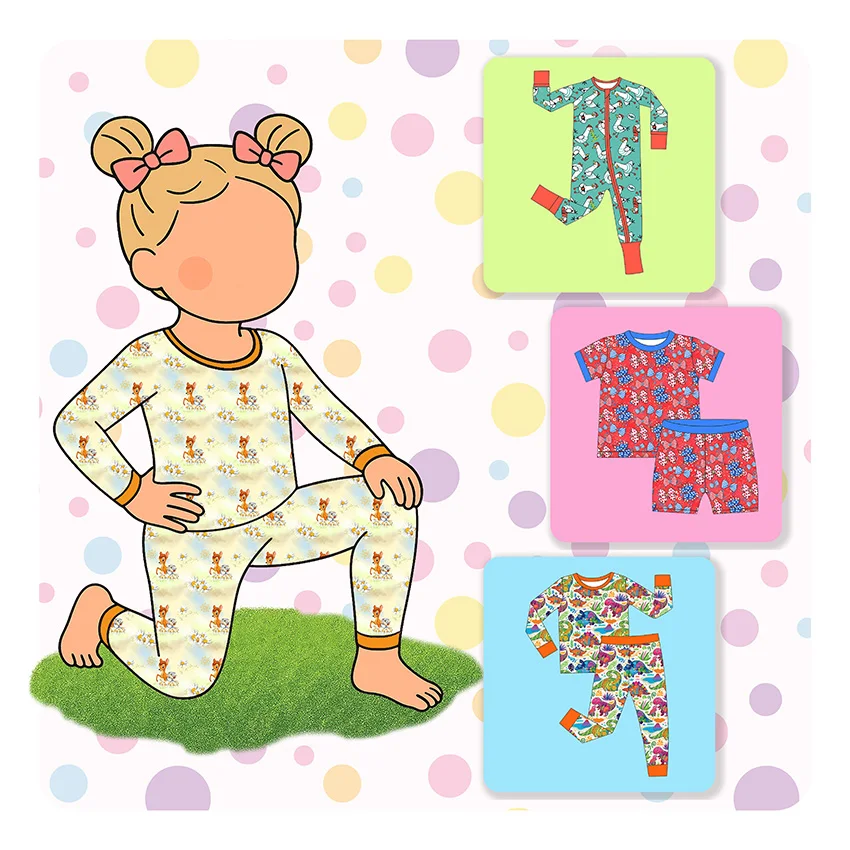 Baby Girl Romper Set and Bamboo Rompers for Baby Boy Toddler Sleepwear Kids Bamboo Pajamas and Onesie Pajamas Wholesale