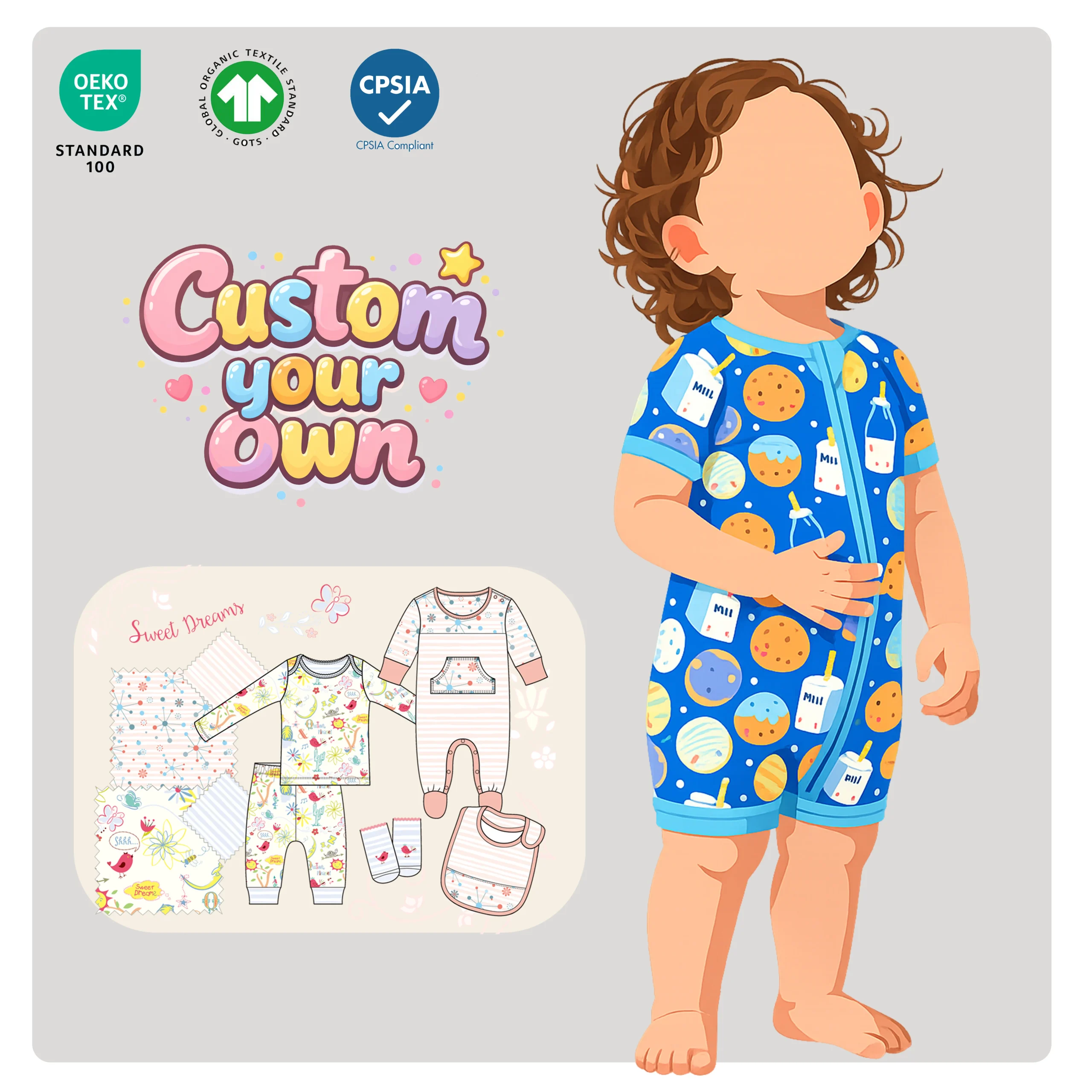 Premium Bamboo Baby Zippy Rompers Onesie Bodysuit Jumpsuit Pajamas for Newborn Infant Soft Breathable Supplier