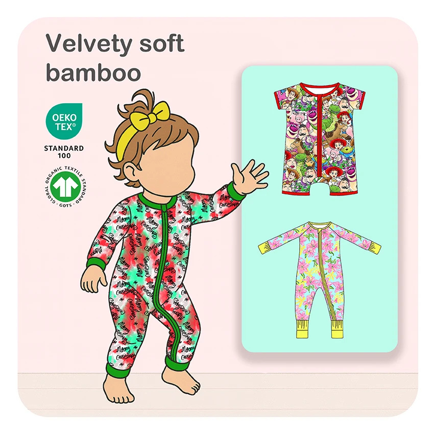 Wholesale Custom Bamboo Baby Rompers Soft and Comfortable Infant Outfit with Custom Print Baby Clothing Available Free Shipping