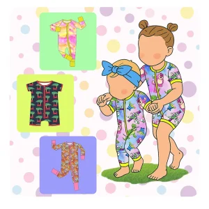 Custom Lightweight Bamboo Zippy Pullover Baby Pajamas Set Soft Breathable Knitted Romper for Spring Summer OEM Support