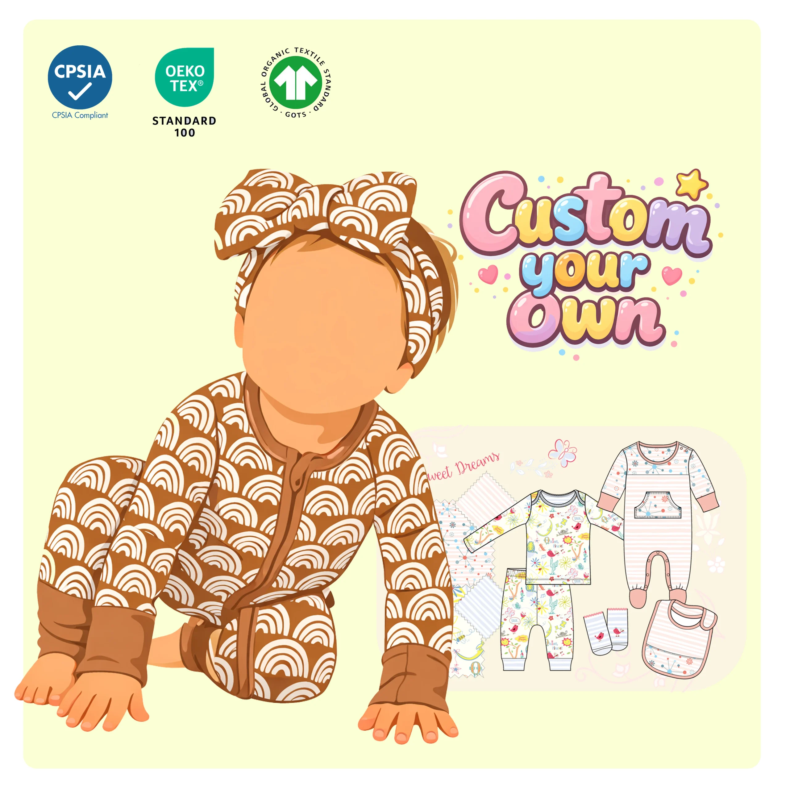 Soft Bamboo Baby Zippy Rompers Onesie Bodysuit Jumpsuit Pajamas for Newborn Infant Comfortable Breathable Supplier