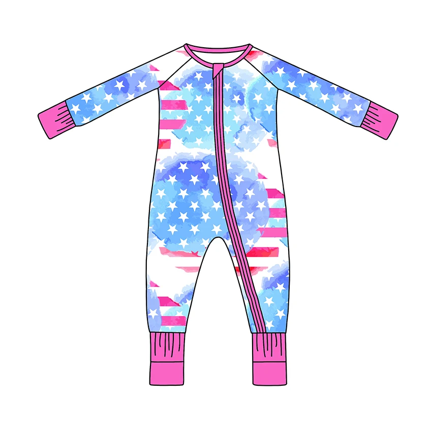 Soft Bamboo Baby Zippy Rompers Pajamas for Newborn Infant Breathable Comfortable Sleepwear Multiple Styles Custom Logo OEM - Image 2