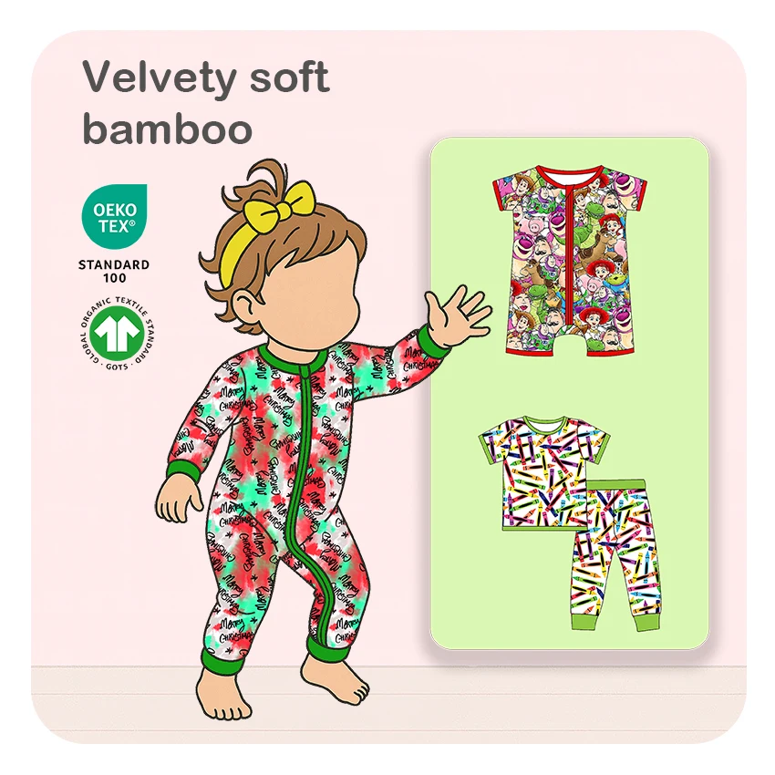 Soft and sustainable bamboo pajamas in size 6T, perfect for B2B wholesale buyers seeking eco-friendly children's sleepwear solutions.