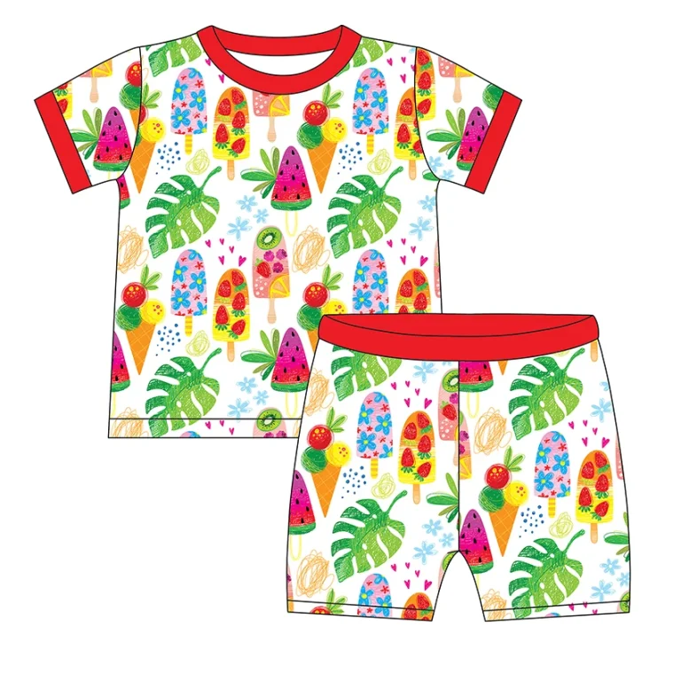Bespoke Print Color Baby Pajamas Set Baby Rompers For Sleeper Solid Baby Pajama Pajamas Su