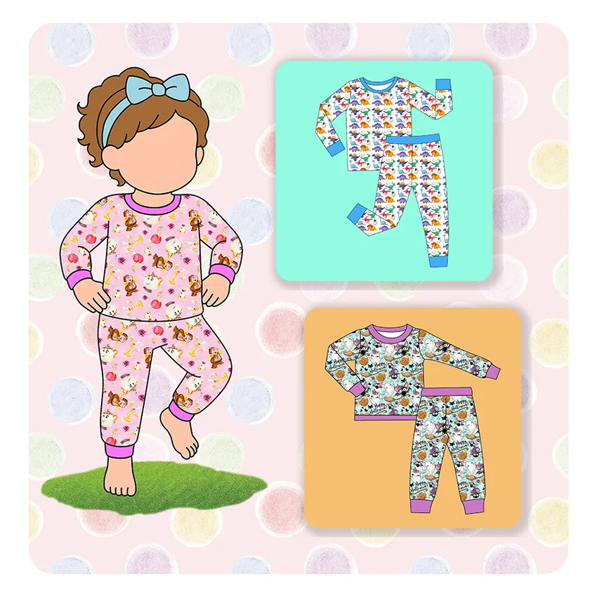 Custom Printed Bamboo Sleeper Bamboo Kids Sleepwear Soft Bamboo Onesie Baby Clothes Pajamas for Newborns and Toddlers