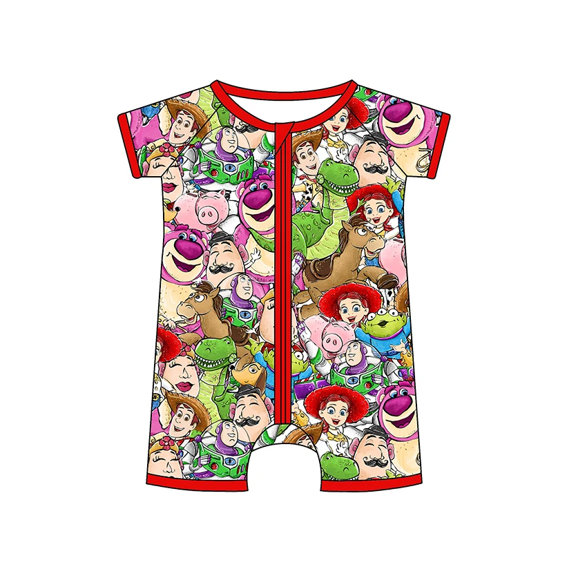 Newborn Baby Romper Custom Print Soft Bamboo Fabric Infant Outfit Romper Set Baby Western Style Rompers Wholesale Clothing - Image 2