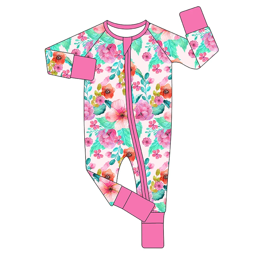 Soft Baby Bamboo Sleeper Zippy One Piece Outfit Breathable Bamboo Fabric Baby Clothes Custom OEM Infant Sleepwear Manufacturer - Image 2
