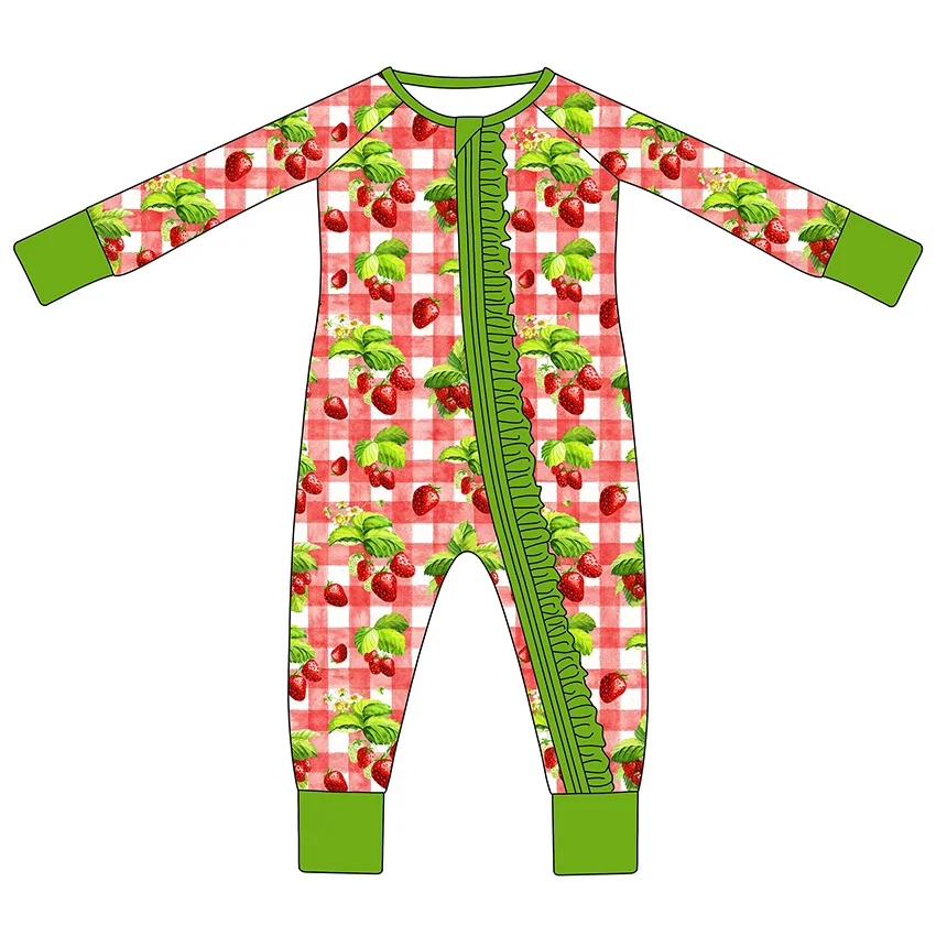 Christmas Baby Bamboo Onesie Zippy Romper Outfit Baby Clothes Sets for Holiday Custom Print Pajamas OEM Infant Wear Supplier - Image 3