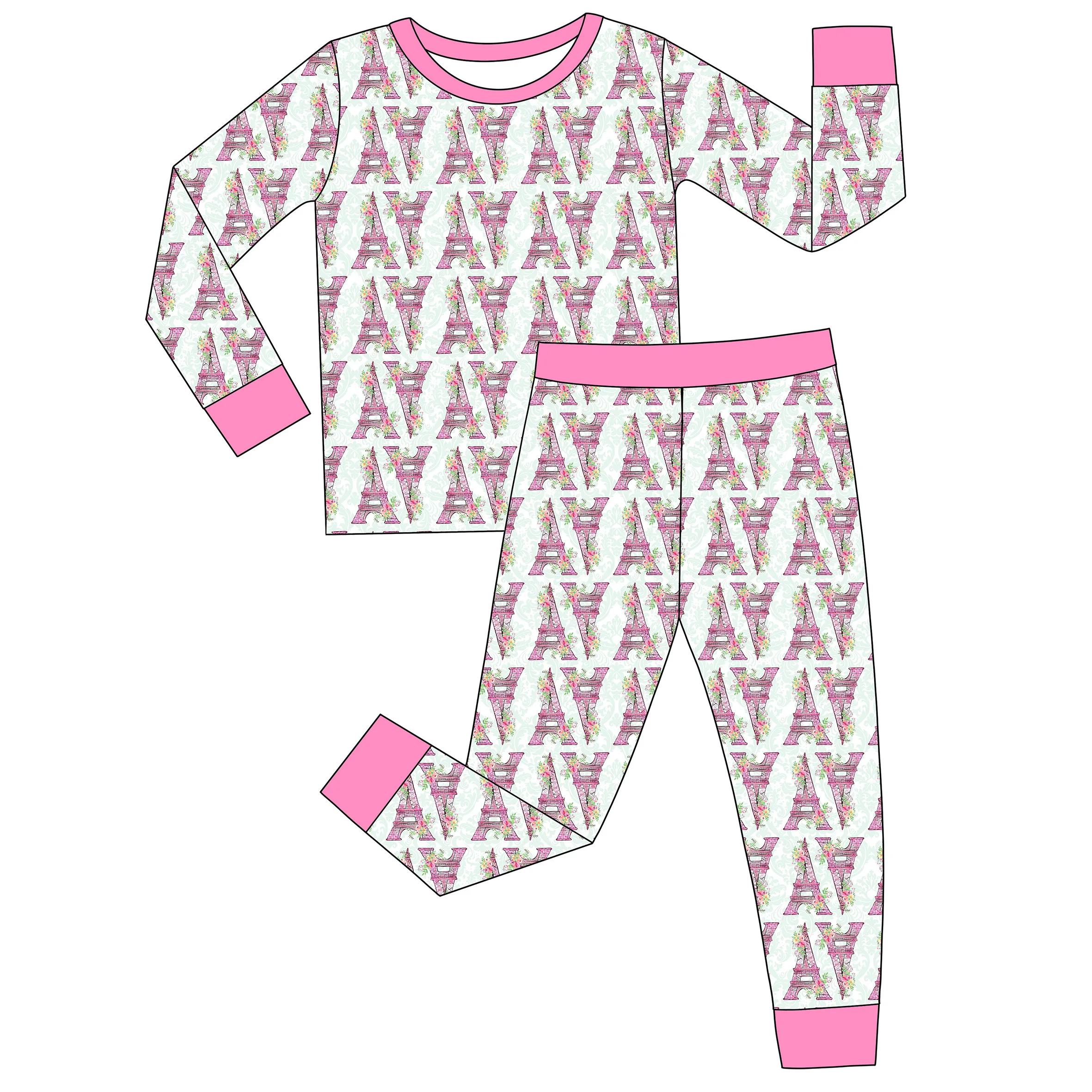 Cozy ruffle pajama set for women – perfect for B2B wholesale orders. Stylish sleepwear ideal for boutiques and retail stores.