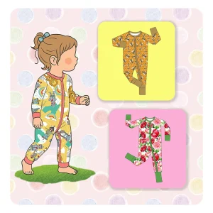 Custom Printing Bamboo Zippy Onesie Jumpsuit Soft Baby PJs Adorable Girl Romper Sleepwear Set OEM Infant Clothing Manufacturer